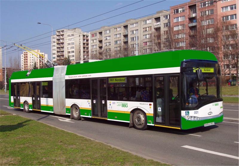 Gelenkobus vom polnischen Typ Solaris Trollino 18 im BBG Design (Fiktion)
